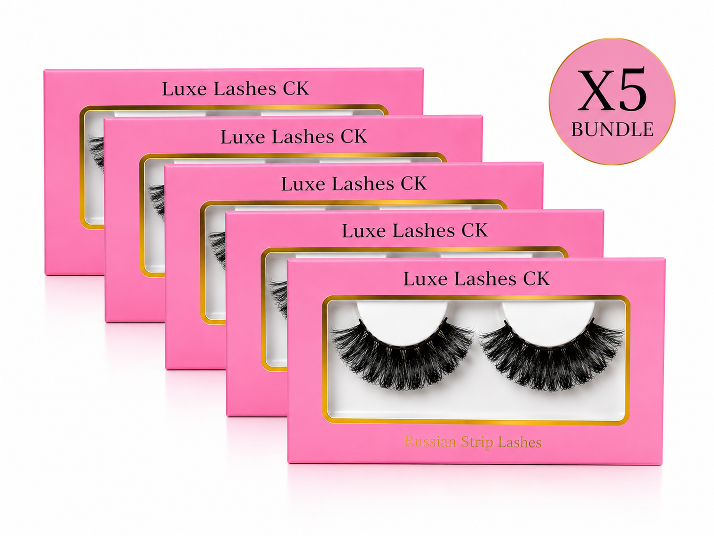 Megadoll Russian Strip Bundle - X5 Lashes Included